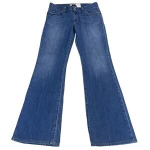GAP Curvy Low Rise Straight Leg Bootcut Denim Jeans Size 12 Long Hemed Pant Leg